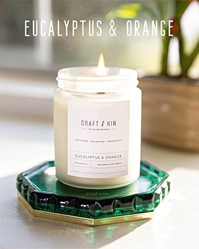 Eucalyptus & Orange Scented Candles | 8 Oz 45, Hour Long Lasting Candles | Woodwick Candles, Eucalyptus Candles, Soy Candles For Home | Soy Candle For Men, Mens Candle | Spring Candles Gifts For Women #TOP1
