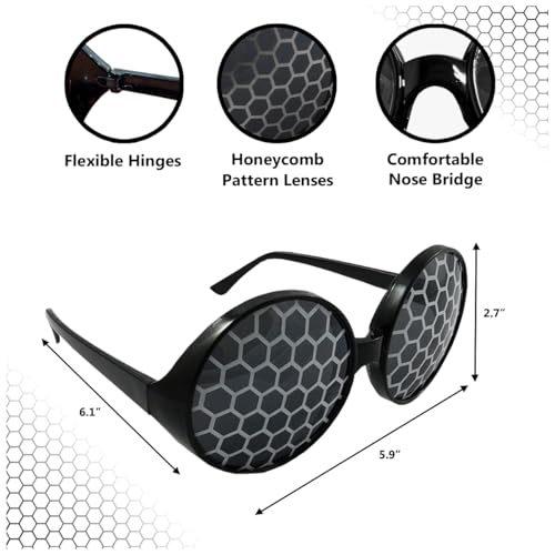 Image of FancyPants FunTime Bee Fly Sunglasses, Bumble Bee Accessory for Kids and Adults, Fun Oversized Bug-Inspired Glasses