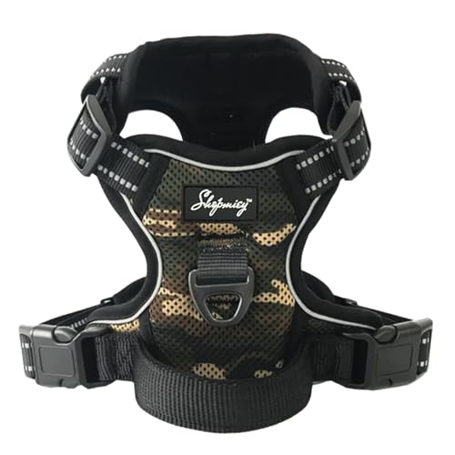 ShopMiey Dog Harness No Pull Pet Harness with 2 Leash Clips, Adjustable Soft Padded Pet Vest