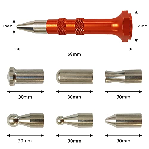 Cygoods 8Pcs Car Dent Repair Paintless Removal Tools Stainless Steel Tap Down Pen Rubber Hammer Bulge Repair Auto Body Diy High Point Fix Kits #TOP3