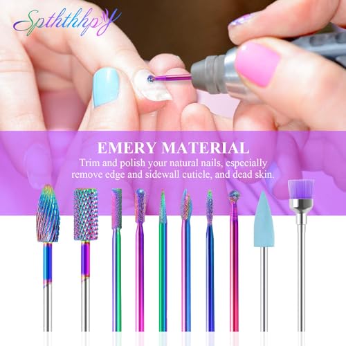 Kreni Nail Drill Bits 10Pcs Set Made of Tungsten Carbide Professional Remove Gel Acrylic Cuticle Nail File Bit Tools for Manicure Pedicure Home Salon Use Great Gift for Women... - Image 6