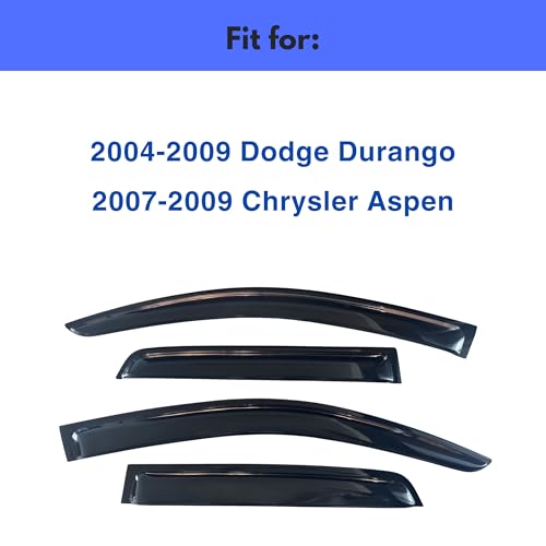 Image of IG Window Visors Fit for 2004-2009 Dodge Durango, Out-Channel Rain Guards Vent Wind Deflectors 4PC, Car Accessories for 2007-2009 Chrysler Aspen