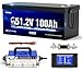 48V 100Ah Lithium Battery Golf Cart Battery with 18A Lithium Charger, Upgraded 200A BMS System, 48V100Ah LiFePO4 Complete Upgrade Kit with LCD Monitor, 10.24kW Output, Prefect for RV Solar System
