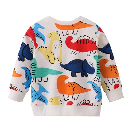 Akyzic Boy Dinosaur Sweatshirts Toddler Long Sleeve Cotton Space Pullover Cartoon T-Shirts Sport Top Tee For Kids 2-7T3