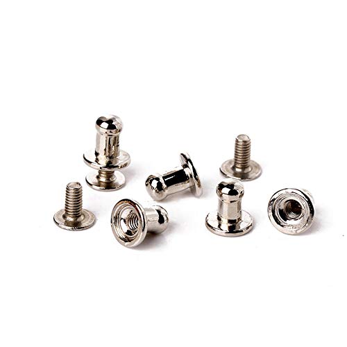 ZRM&E 15PCS 10mm Round Head Button Screwback Screw Stud Spot Rivet for Leather Craft Bag Belt Handbag DIY Decoration Accessories (Silver)-image-27