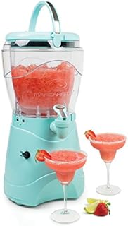 Nostalgia 128-Ounce Margarita Maker & Slushie Machine, Makes One Gallon Frozen Drinks, Stainless Steel Flow Spout and Carry Handle, Creamy Texture, Double Insulated, Easy Clean, 1 gallon, Aqua