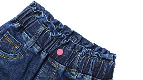 KIDSCOOL SPACE Kids Lace Butterfly and Flower Embroideried Rhinestone Sticked Pearl Decor Jeans3