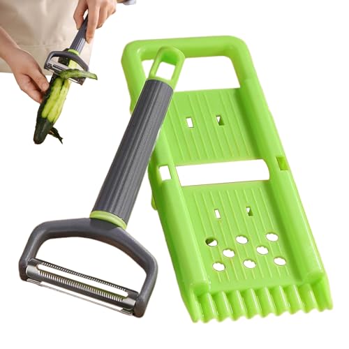 Herramienta De Cocina Dos En | Pelapatate - Pelapate Y Queso Rallado | Instrumento Sbucciator Y Rebanadora De Acero Inoxidable Con Mango Ergonómico Para Curvas De Jengibre De Jengibre