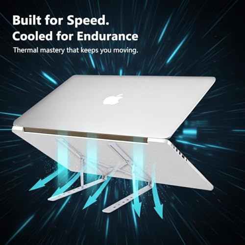 Image of MONADIKOS Adjustable Laptop Stand, Portable Aluminium Laptop Riser, Foldable Ventilated Cooling Computer Support Stand for Apple MacBook Pro /Air, HP, Sony, Dell, More 10-15.6 inch
