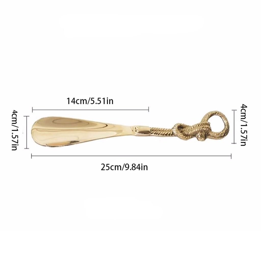TEESONG Calzascarpe Calzascarpe moderno e creativo fatto a mano, personalizzato, alla moda, in ottone dorato, artistico, leggero, di lusso Strumento Calzascarpe