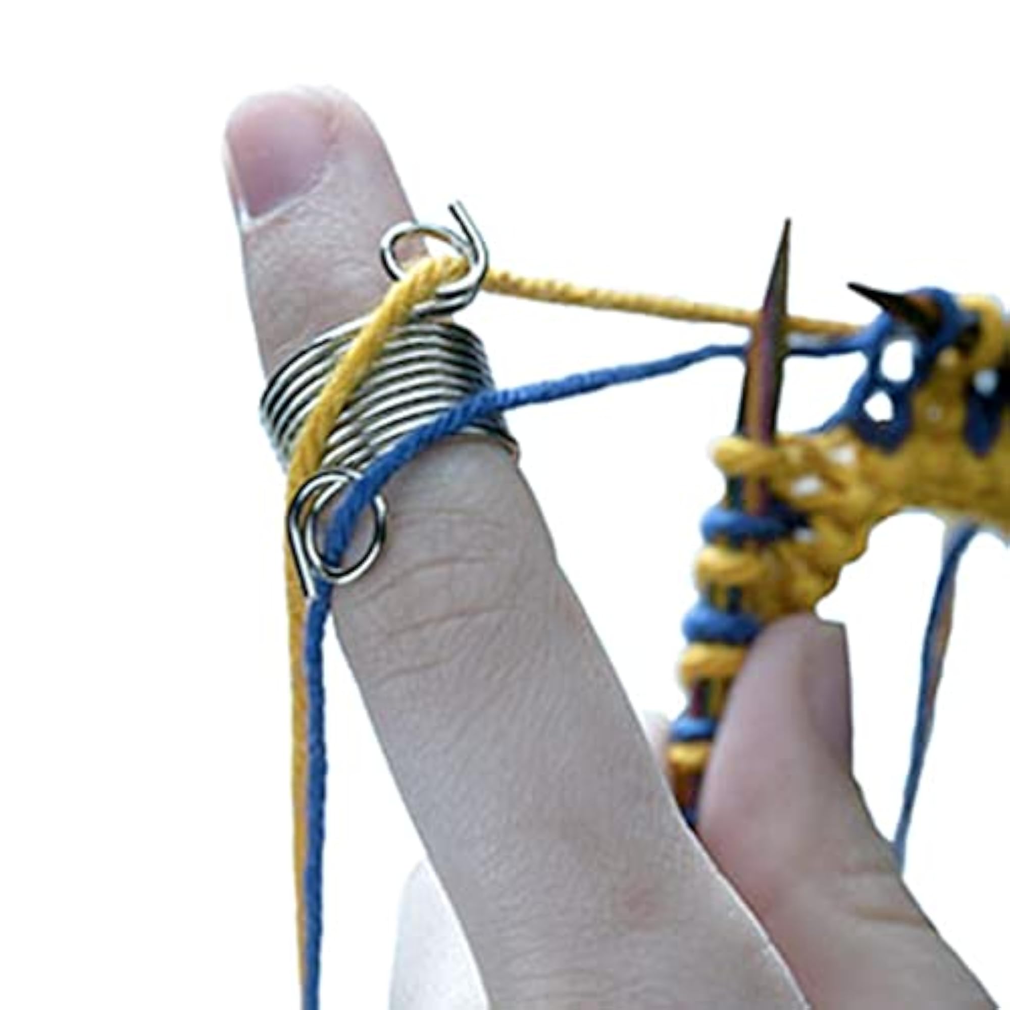 8xNickle Plated Wire Yarn Stranding Guide Knitting Thimble 15mm