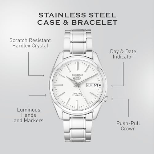Image of SEIKO Automatic Watch for Men 5-7S Collection - with Day /Date Calendar, Luminous Hands, Stainless Steel Case & Bracelet