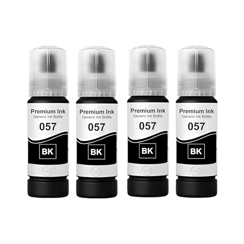 Image of Duplex DTC Refill Ink 057 Compatible with Epson L8050, L18050, L8150W Printer (057 Black Ink 4 Pcs)