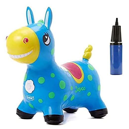NC Animales Hinchables Caballo para Saltar Bomba Inflable Incluida Caballo Inflable Caballo de Salto para Niños con el Mejor Caucho Ecológico (Azul)