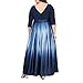 S.L. Fashions womens Plus Size Long Satin Party 3/4 Sleeve and Sleeveless Special Occasion Dress, Navy Wedgewood Sleeve, 20 Plus