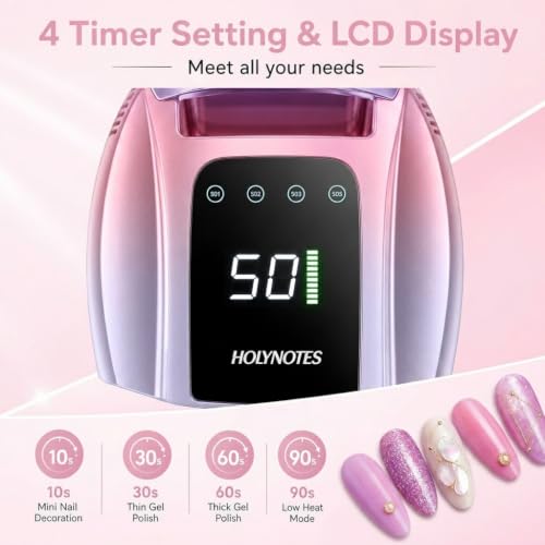 Image of UV Nail Lamp, 96W Cordless Professional Rechargeable UV LED Portable Lamp, 4 Timer Setting and Smart Sensor Gel Nail Dryer, Ideal for Training, Nail Art Practice, Home & Salon