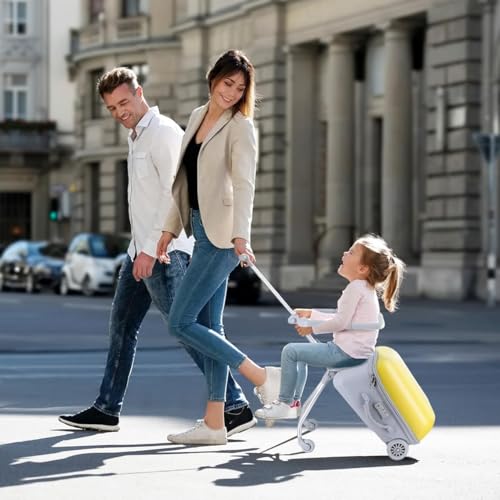 Expandable Luggage with Spinner Wheels,Suitcases with Child Seat,Hard Luggage for Women And Men,20 Inch Hardside Carry on Luggage for Travel,Pink,Safety bar type2