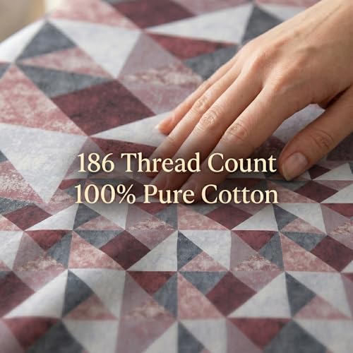 Image of Mafatlal 186 TC Autumn Delight Graceful Pure Cotton Single Flatsheet (60 x 90 Inch) | Breathable Summer Comfort | Wrinkle-Free Floral Bedsheet with 1 Pillow Cover, Byzantium Violet