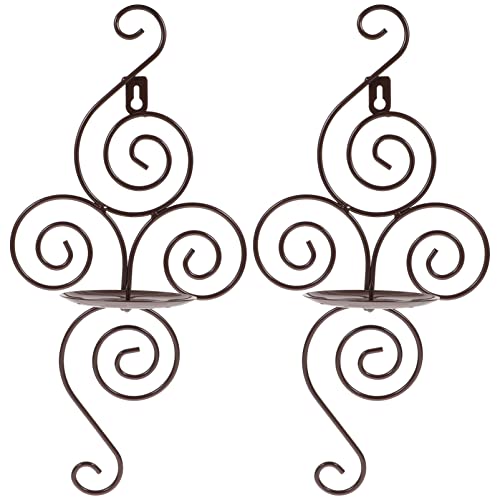 OSALADI 2pcs Wall Mounted Candle Holder Metal Candle Holders White Wall Candle Sconces Rustic Candle Wall Sconce Candlesticks Home Candles White Candles Candlestick Pendant Farm Tea Rural