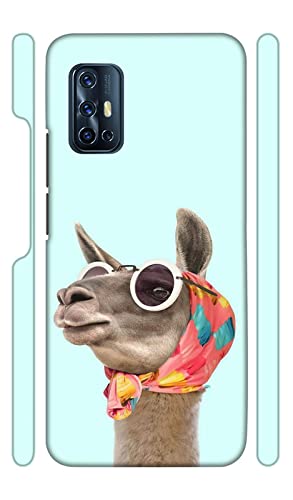 DASPDASP Designer Printed Hard Polycarbonate Mobile Back Case and Cover for Vivo V17 - Funky Camel with Scarf