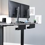 VIVO Under Desk 17 inch Cable Management Trays, Power Strip Holders, Cord Organizers, Wire Tamers for Office and Home, Black, 2 Pack, DESK-AC06-2C | Set of 2, Low Profile Power Strip Holder, Cord Organizer, Wire Tamer Steel Cable Rack for Office and 