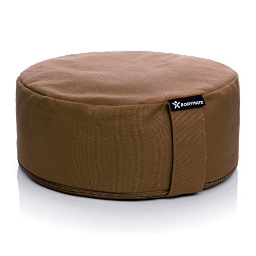BODYMATE Yogakissen rund 31cm Durchmesser 13cm hoch Chocolate mit...