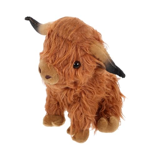 BESTonZON Muñeca De Vaca De Las Tierras Altas Vaca De Las Tierras Altas De Peluche Animal De Peluche para Muñecas De Vaca De Las Tierras Altas Vaca Rellena Felpa Corta Brown
