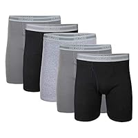 Gildan Men's Underwear Boxer Briefs, Multipack, Black/Charcoal/Sport Grey (5-Pack), 2X-Large