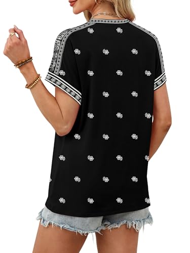 Image of WIHOLL Womens Tops Short Sleeve Shirts Summer Outfits 2026 Spring Dressy Casual Clothes Clothing