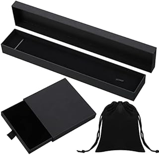 FRIUSATE Jewelry Gift Box Bracelet Gift Box with Velvet Bag, Necklace Bracelet Earring Kraft Organizer Box Black Kraft Jewellery Bracelet Gift Box for Birthday Xmas Wrapping