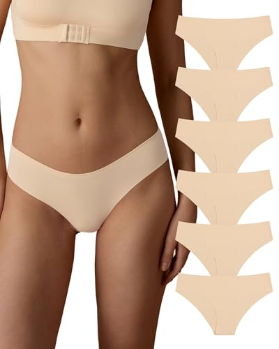 SHARICCA Damen Unterhosen Nahtlos Atmungsaktiv Stretch Damen Slip Hipster Bequeme Unterwäsche für Frauen Mehrpack(Mehrfarbig-6P17-XS)