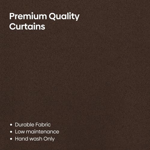 Image of Rivermoor Blackout Curtains Set of 1 | Solid Window Curtain for Living Room & Bedroom | Coffee | 80% Room Darkening | 250 GSM | Acrylic Eyelet | 114 x 152 cm