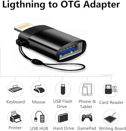 Image of JGD Lightning to USB 3.0 OTG for iPhone /iPad OTG Connector Extender Convertor for All iOS Devices, USB Female Connect USB Flash Drive,Keyboard,Mouse, Only Data Transfer, Charging is NOT Supported