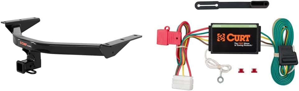CURT 13146 Class 3 Trailer Hitch & CURT 56192 Vehicle-Side Custom 4-Pin Trailer Wiring Harness for Select Honda Pilot & Acura MDX