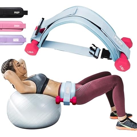 Hip Thrust Belt, Pixel Panda Hip Thrust Band, Portable Hip Thrust, Easy to Use with Dumbbells Kettlebells Plates, Hip Thruster for The Gym Home Workout (Blue) Cover