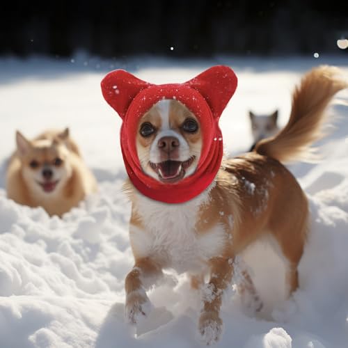 2 Stück Hundemütze, shallyong Hundewarme Kopfbedeckungen, Winter Haustier Schal, Kostüm Hund, Hunde Geschenke, Hunde Warm Halten Zum Wandern und Camping, Schwarz S