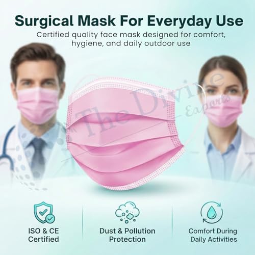 Image of Surgical Mask for Men & Women | Certified by ISO & CE to Protect Mouth Droplets, Dust and Pollution Combo