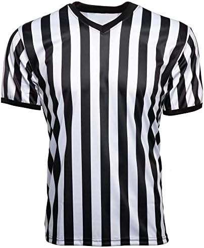 Murray Sporting Goods V-Neck Referee Shirt | Men’s Official Short Sleeve Pro-Style V-Neck Officiating Referee Shirt for Basketball, Soccer, Wrestling & Volleyball (Large)