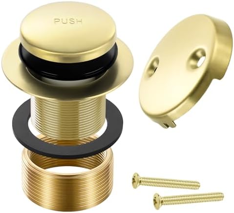 Moen Brushed Gold Push-N-Lock Tub and Shower Drain Kit with 1-1/2 Inch ...