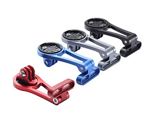 wileosix Bike Stem Mount,Out Front Bicycle Computer Combo Mount for Garmin Edge Gopro 130 200 500 510 520 800 810 820 1000 1030 Touring,4color-Gray