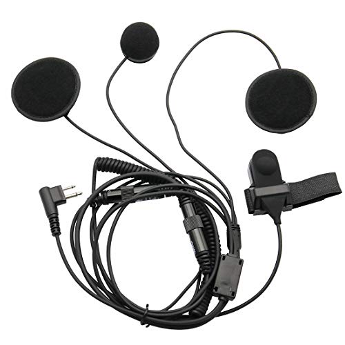 GoodQbuy Full Face Moto Motorcycle Bike Helmet Earpiece Headset Mic Microphone is Compatible with Motorola Two-Way Radio RMM2050 GP300 CP200 PR400 CLS1110