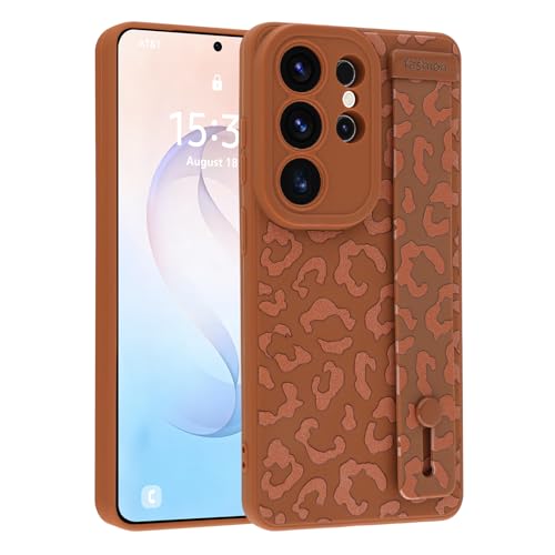 Image of Compatible with Samsung Galaxy S26 Ultra Case with Strap Wrist Brown