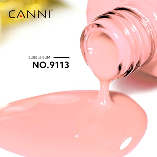 Image of CANNI Light Pink Gel Nail Polish, 1Pcs Baby Pink Gel Polish Color High Gloss Soak Off U V Nail Manicure Salon DIY