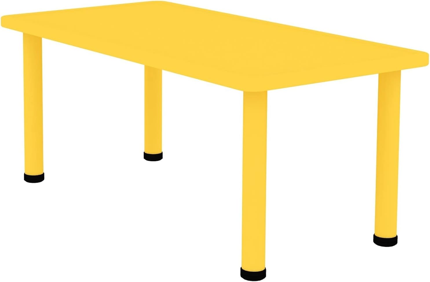 Little Fingers Intra Kids Table Strong And Sturdy School Study Table Without Chairs - Rectangle (Yellow),115 - Plastic