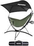 Anymaka Installation rapide 3 Support de hamac en alliage d'aluminium portable réglable pour l'extérieur avec le mode chaise & Mode Lounge jusqu'à 105'' - 550 LBS Capacité - Compact & portatif & Stable sur n'importe quel terrain