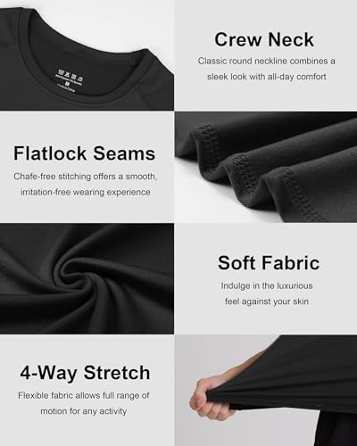 Roadbox Compression Shirt Men, Sleeveless Athletic Tank Top Workout Undershirt, Quick Dry Base Layer for Gym Running Training - 3