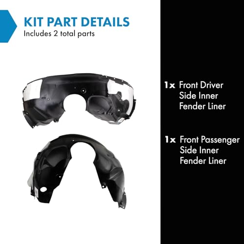 Image of TRQ Front Inner Fender Liner Set Compatible with 2017-2018 Ford Edge FO1248192 FO1249195