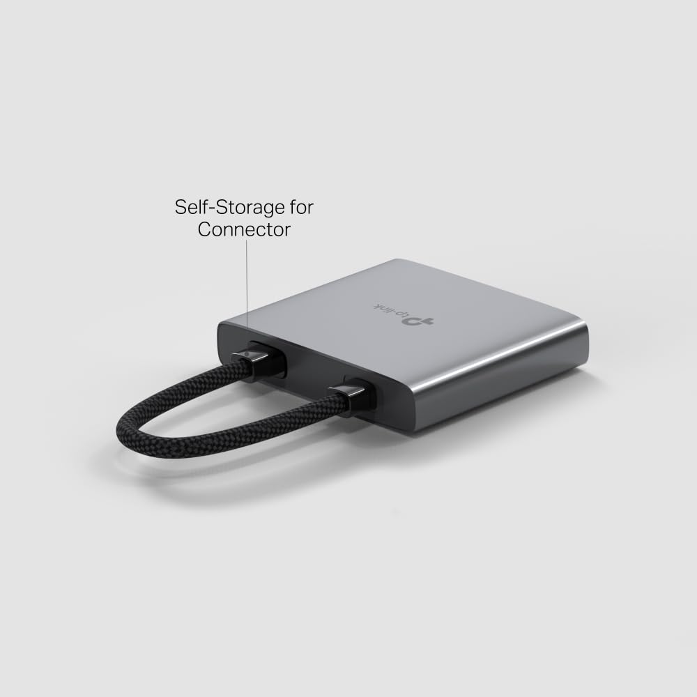 TP-Link Hub USB typu C 3 w 1 (UH3020C) – 4K HDMI 60 Hz, ładowanie PD 100 W, port USB-A 5 Gb/s, Plug & Play, stop aluminium, pleciony kabel, kompatybilny z Windows, macOS, iPadOS, ChromeOS, Android
