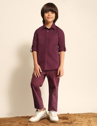 Image of Regular fit Solid Cotton Long Sleeves Casual Shirts