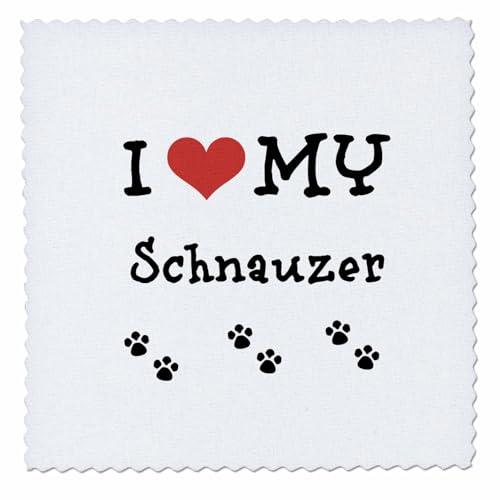 12x12 inch Quilt Square - I Love My - Schnauzer BrooklynMeme Pets